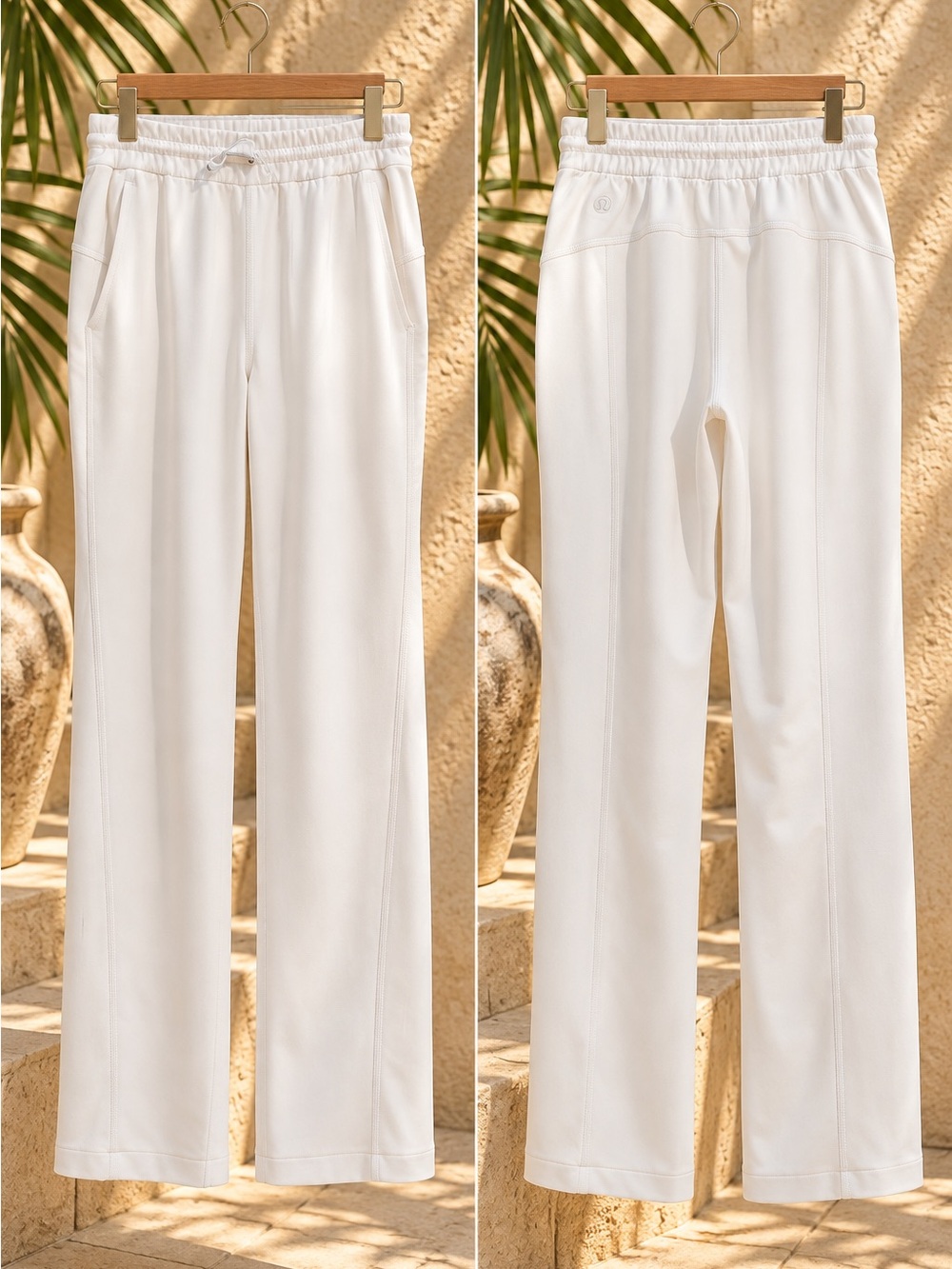 lululemon athletica White Straight-Leg Drawstring Pants